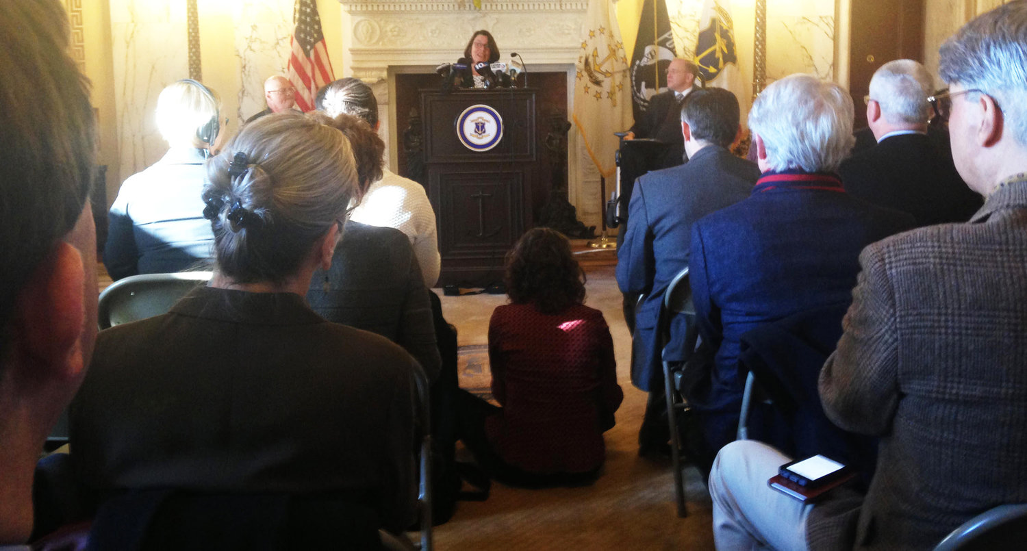 Six years ago, Elizabeth Roberts, then Secretary of the R.I. Executive Office of Health and Human Services, announces a $129 million investment at the State House in November of 2016 to spur the establishment of accountable entities as part of the Reinvention of Medicaid, which also included adding Tufts Health Plan as a third MCO.